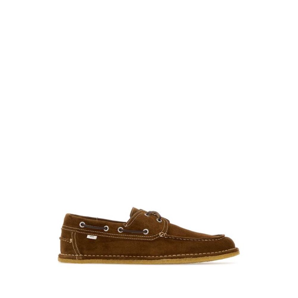 Ami Men Brown Suede Loafers